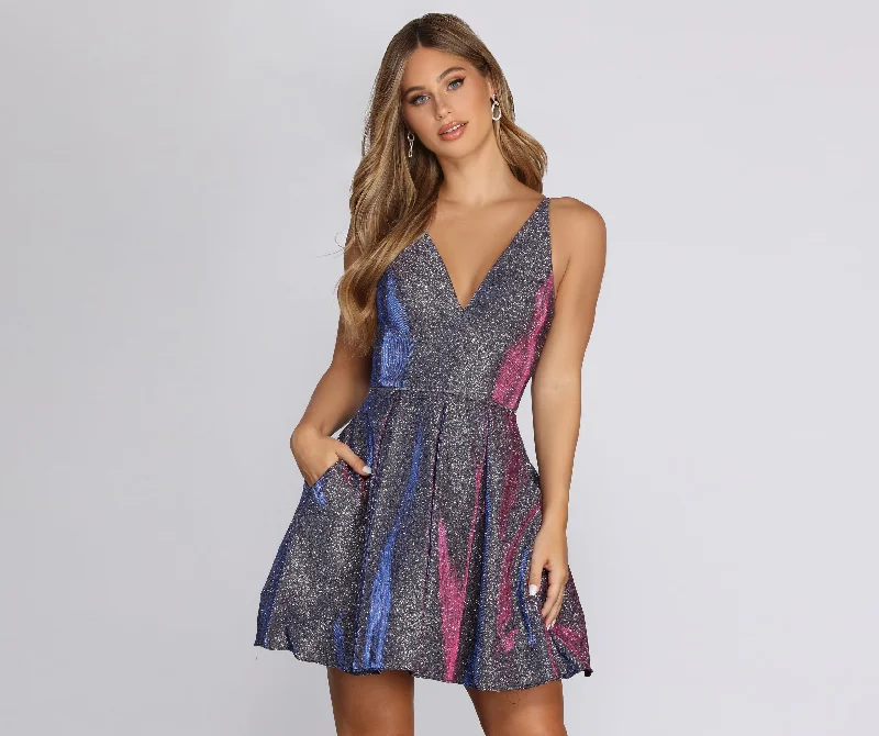 Marisa Metallic Shimmer Party Dress