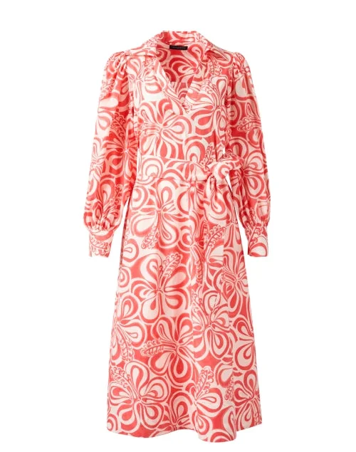 Rivolta Coral Floral Print Dress