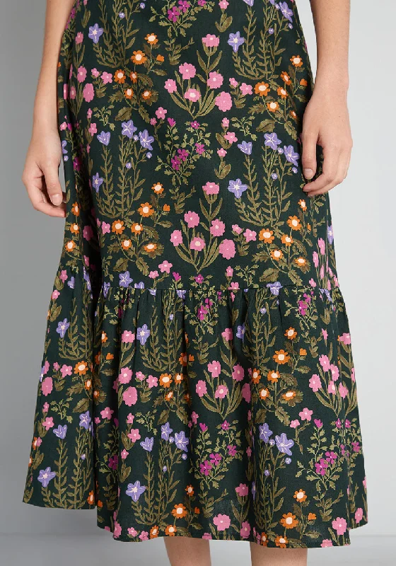 Spring is Here to Stay Tiered Midi Skirt