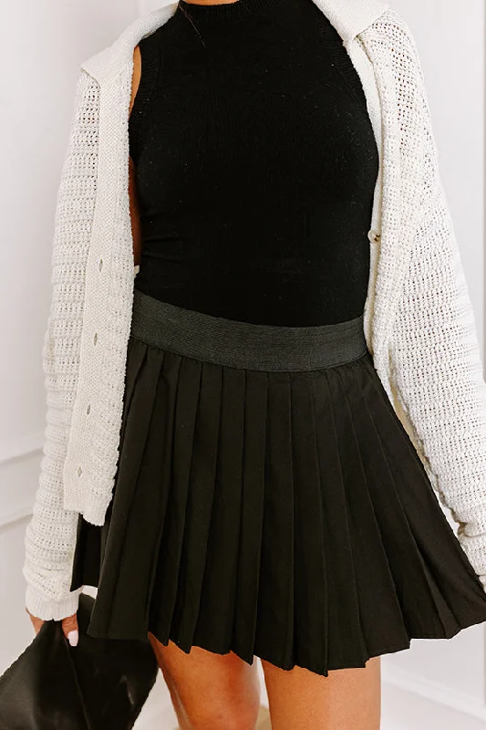 The Dottie Pleated Skort In Black