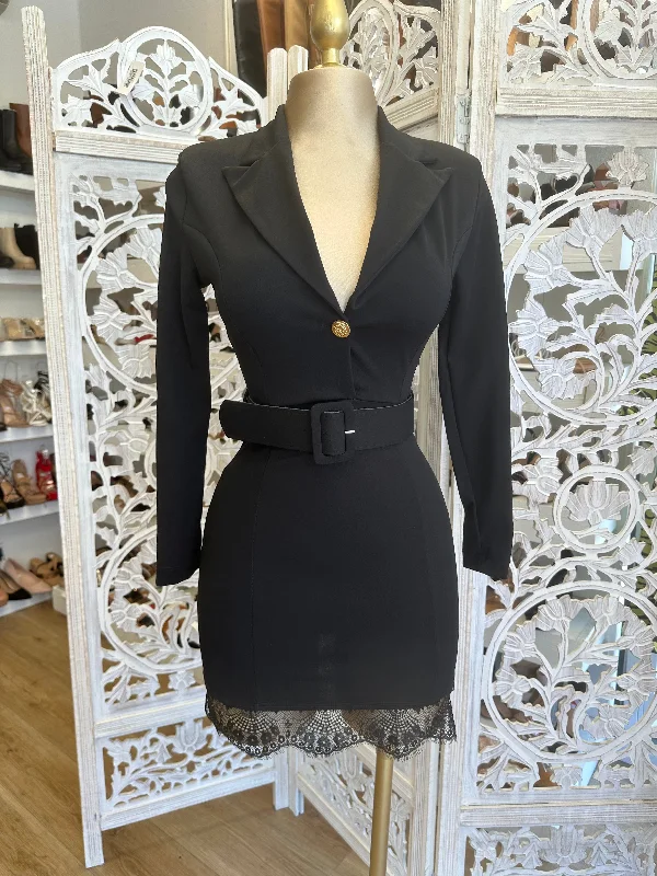 Shop the Hottest Deals!Black Lace Trim Dress