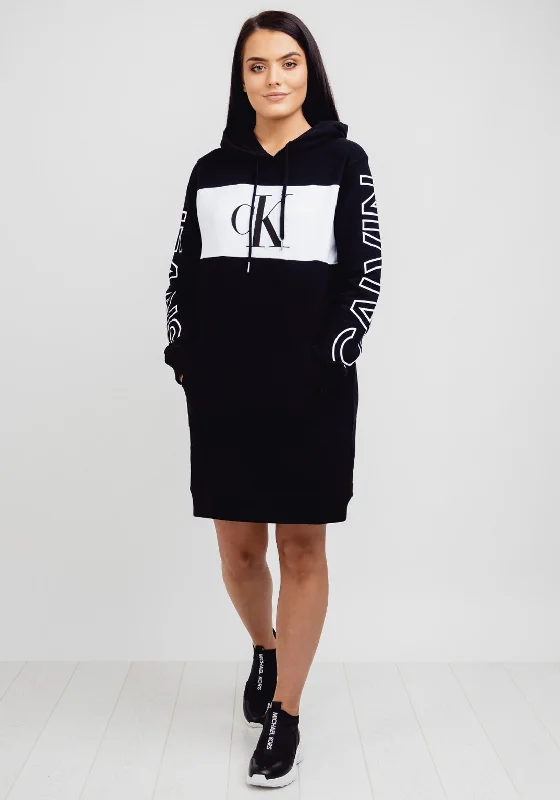 Shop Early, Save Big!Calvin Klein Blocking Statement Hoodie Dress, Black