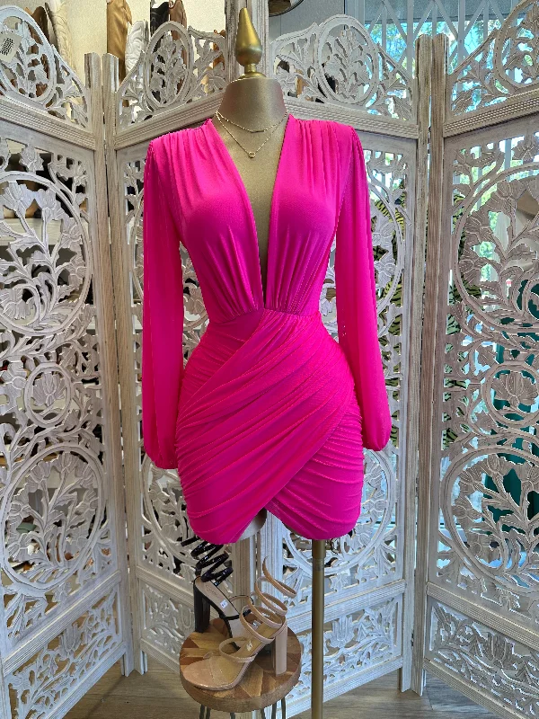 The Best Deals Won’t Wait!Wrapped Deep V Mini Dress