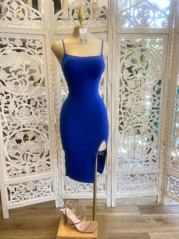 Exclusive Offers You’ll Love!Royal Blue Slit Corset Style Dress