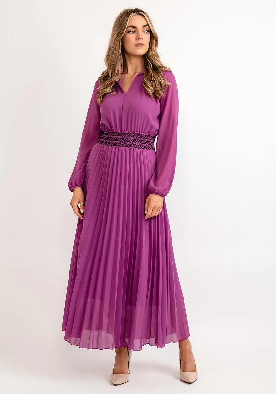 Get More, Spend Less – Shop Now!Seventy1 One Size Pleated Embroidered Waist Maxi Dress, Purple