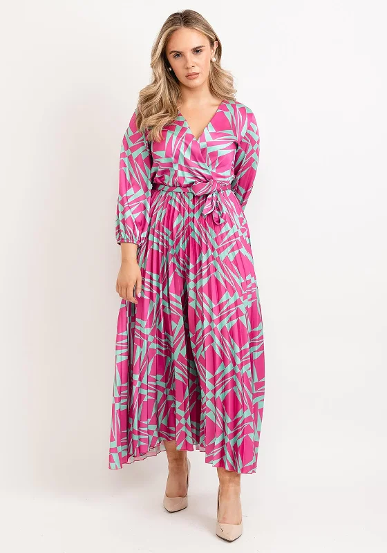 Get More, Spend Less – Shop Now!Seventy1 One Size Shape Pleated Maxi Dress, Pink & Green