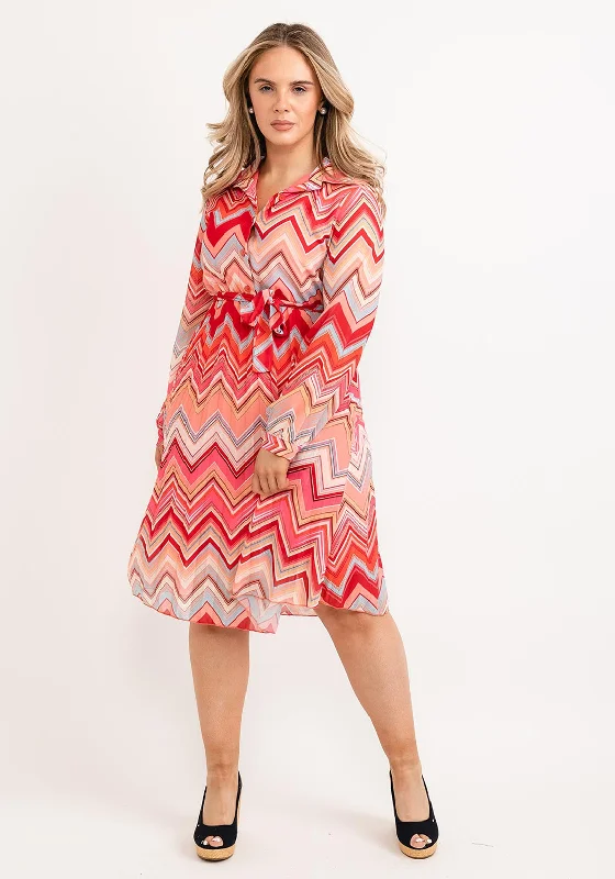 Hottest Discounts of the Year!Seventy1 One Size Zig Zag Pleated Mini Dress, Pink Multi