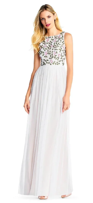 Incredible Savings Inside!Adrianna Papell AP1E203409 Adrianna Papel Long Formal Prom Dress Ivory Multi