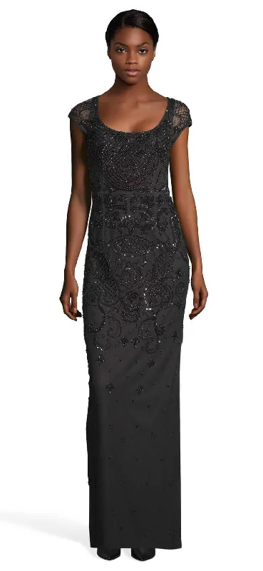 Hurry! While Supplies Last!Adrianna Papell AP1E204272 Long Formal Short Sleeve Beaded Gown