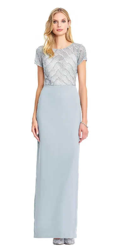 Exclusive Savings This Week!Adrianna Papell AP1E203629 Long Formal Short Sleeve Evening Dress