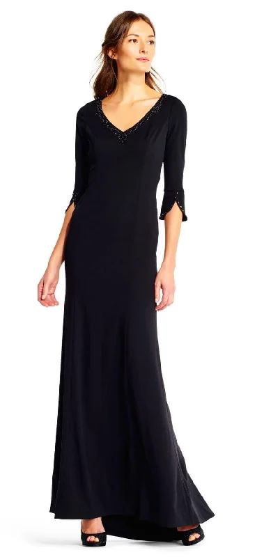 The Best Deals Won’t Wait!Adrianna Papell AP1E201431 Long Formal Evening Party Dress