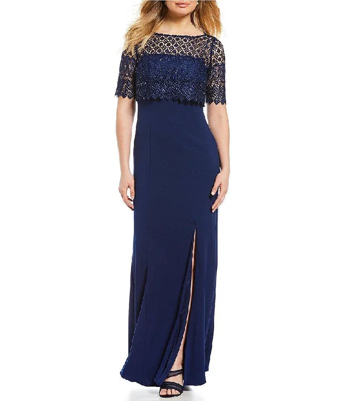 Save More Than Ever!Adrianna Papell AP1E203288 Long Formal Crepe Lace Dress