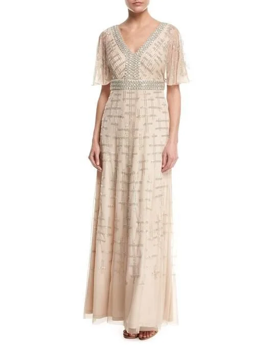 Today Only – Don’t Miss It!Aidan by Aidan Mattox Long Formal Flutter Sleeve Gown