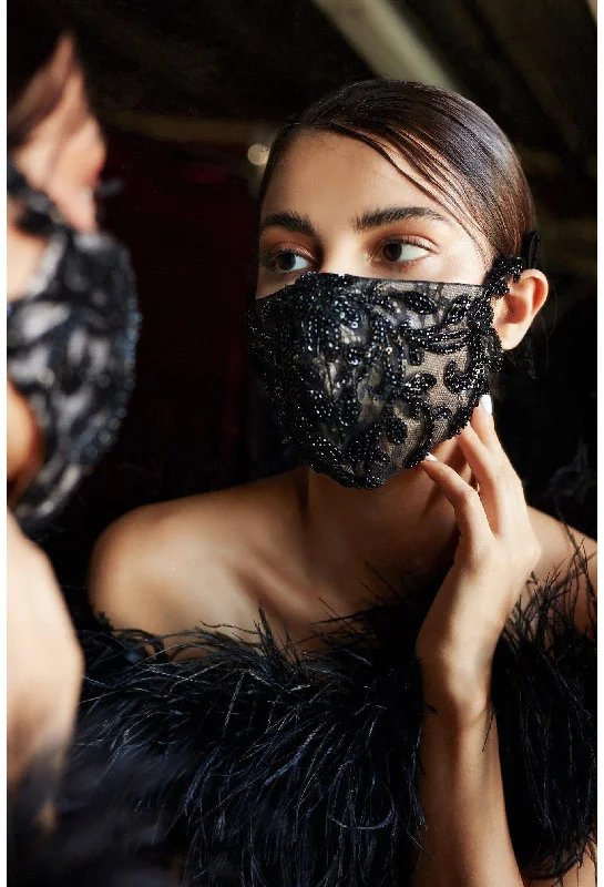 The Sale You’ve Been Waiting For!Cinderella Divine CDMK04B Beaded Black Formal Face Mask