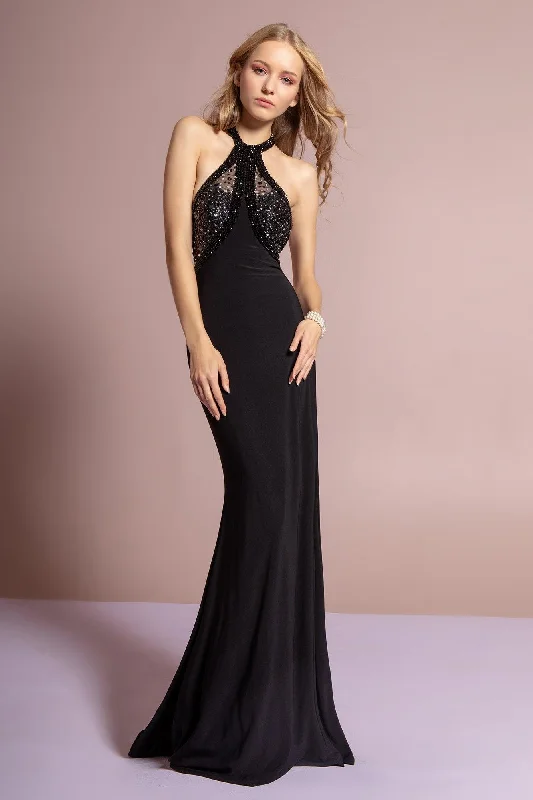 Crazy Discounts Inside!Prom Long Halter Beaded Dress Formal Gown