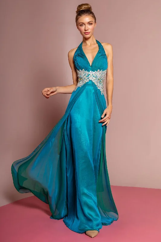 Hottest Discounts of the Year!Prom Long Halter Neck Chiffon Evening Dress