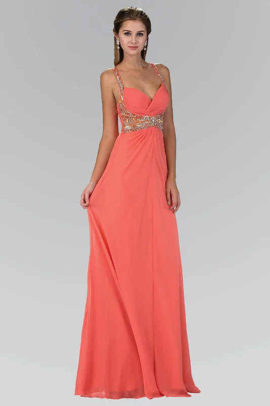 Buy More, Pay Less!Jewel Embellished Chiffon Long Prom Dress Formal