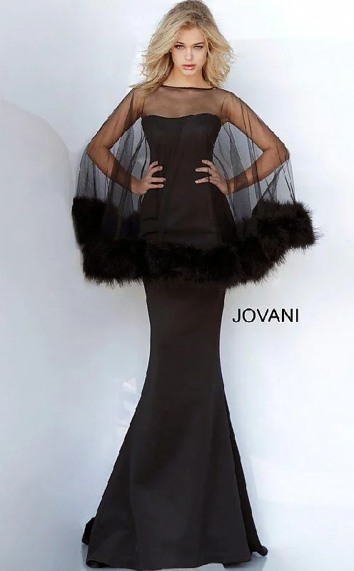 Exclusive Offers You’ll Love!Jovani 1142 Long Formal Cape Evening Gown