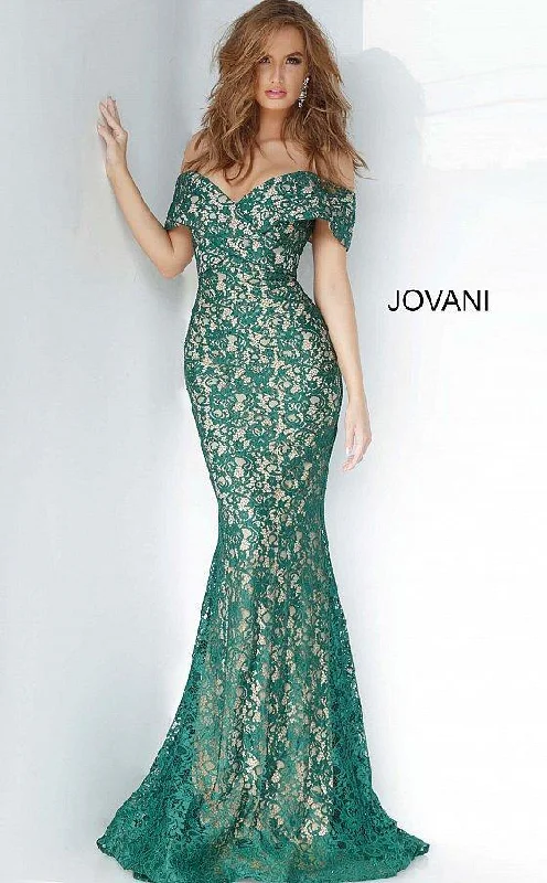 One Click Away from Big Savings!Jovani 1974 Long Formal Mermaid Lace Gown