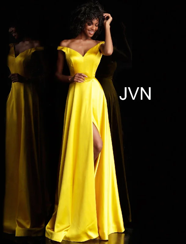 Score Huge Discounts Today!Jovani 67752 Off Shoulder High Slit Prom Dress