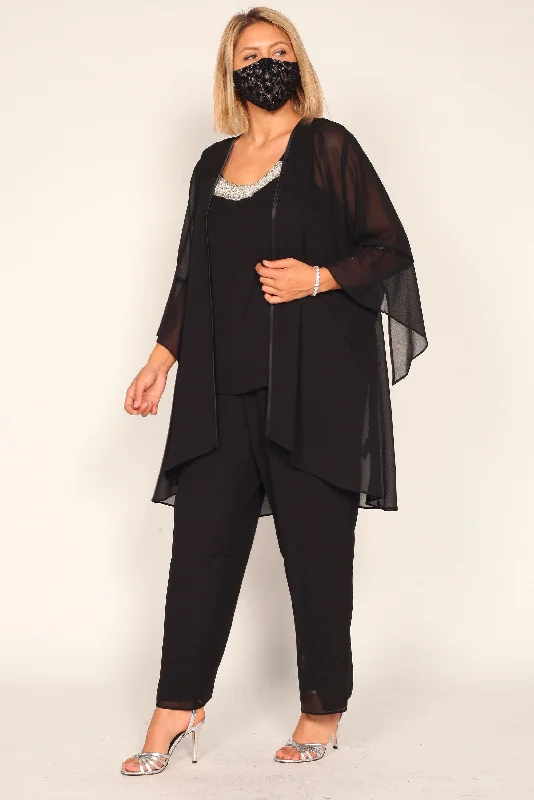 Stock Up and Save!Le Bos Women's Plus Size Black Pant Suit