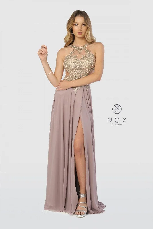 Today Only – Don’t Miss It!Long Evening Gown Open Back Prom Dress Tan Gold