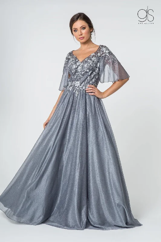 Biggest Sale of the Season!Long Formal Mother of the Bride Cape Sleeve Dress