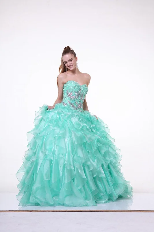 The Best Sale of the Year!Cinderella Divine CD6782 Long Strapless Beaded Tulle Ball Gown