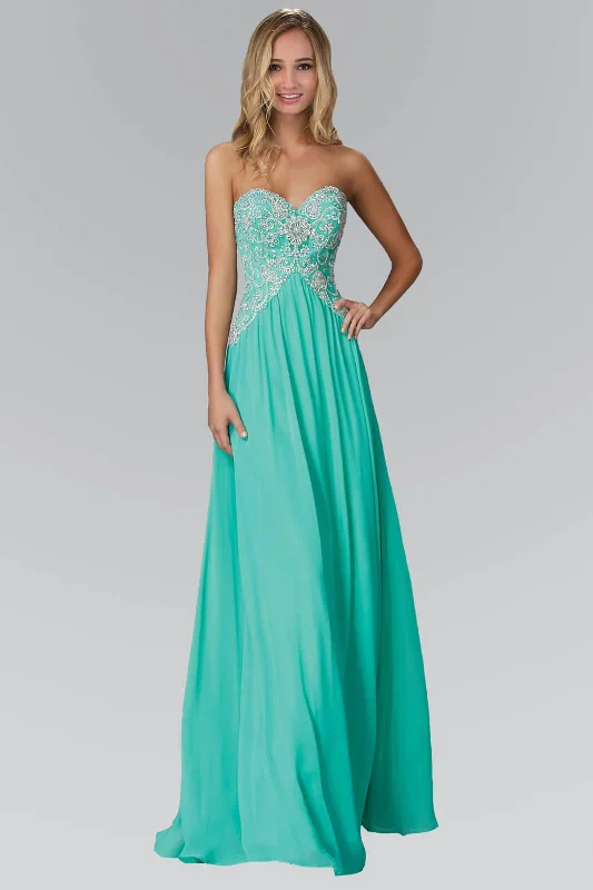 Buy One, Get One Free!Long Strapless Sweetheart Chiffon Prom Formal Dress