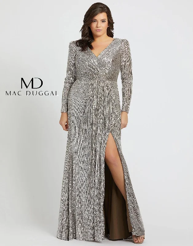 Limited Edition, Limited Price!Mac Duggal 77676 Fabulouss Long Sleeve Plus Size Dress