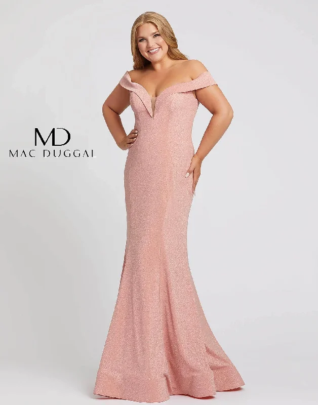 Score Huge Discounts Today!Mac Duggal 48977 Fabulouss Off Shoulder Plus Size Prom Dress