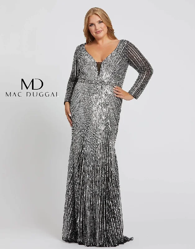 Price Drop Alert!Mac Duggal 5176 Fabulouss Plus Size Sequins Prom Dress Sale