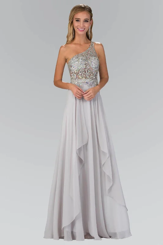 Every Deal is a Steal!One Shoulder Chiffon Long Prom Dress Formal