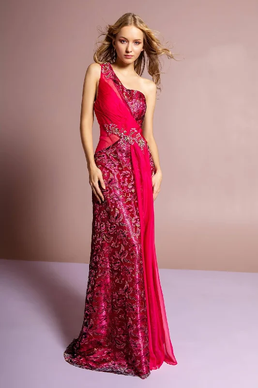 Get More for Less!Long Prom One Shoulder Formal Evening Gown