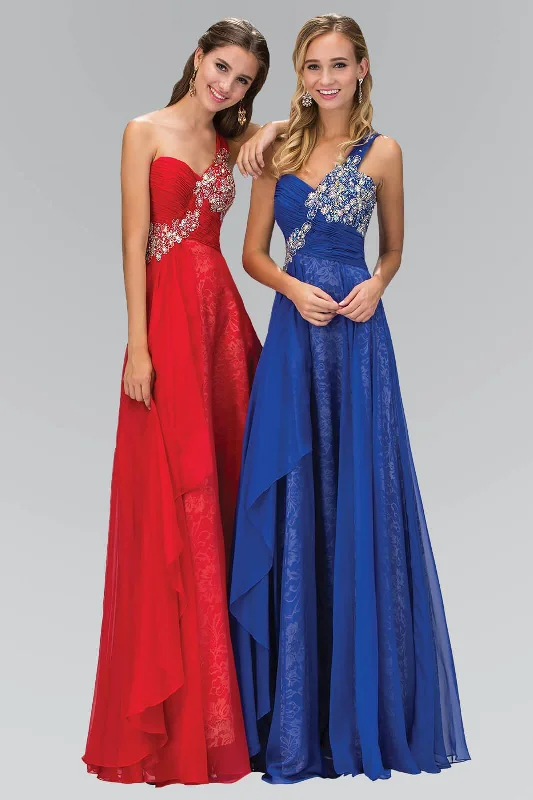 Your Discount is Waiting!One Shoulder Lace Long Prom Dress Formal