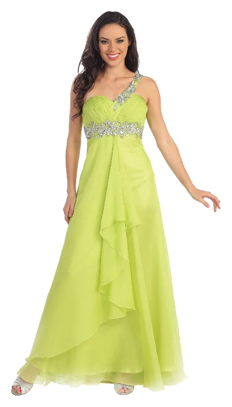 Crazy Discounts Inside!Prom Long One Shoulder Chiffon Formal Dress