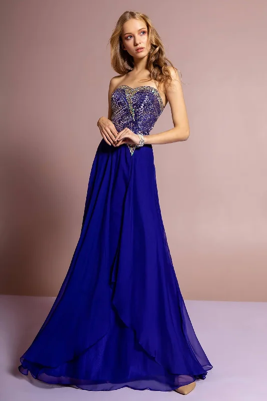 The Best Offers Are Here!Prom Strapless Chiffon Long Dress Evening Gown