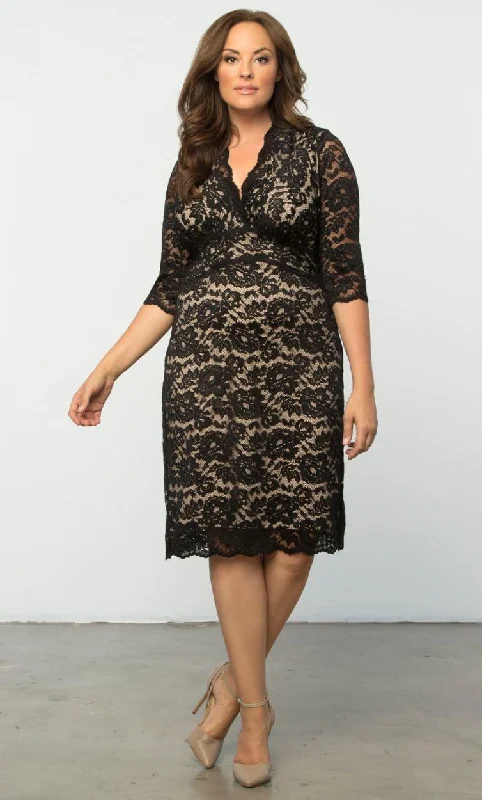 Upgrade for Less!Kiyonna Scalloped Boudoir Lace Short Dress