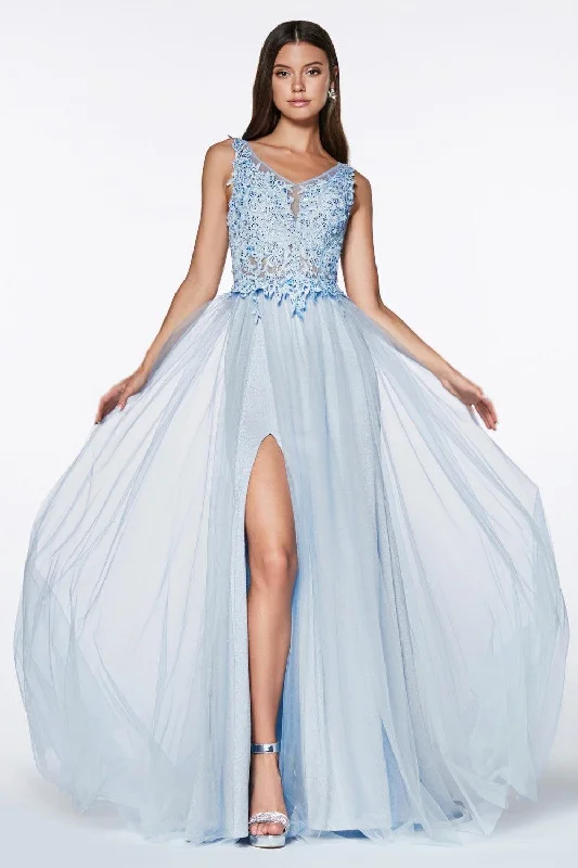 More Discounts, More Joy!Cinderella Divine KV1040 Sleeveless Long Formal Dress Prom with High Slit