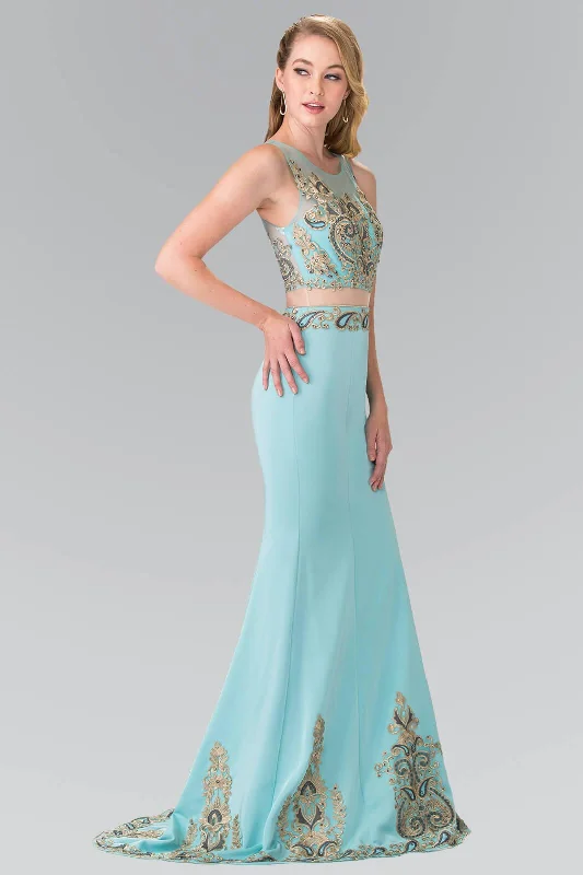 Your Chance to Save is Now!Long Formal Sleeveless Mock Two Piece Prom Dress