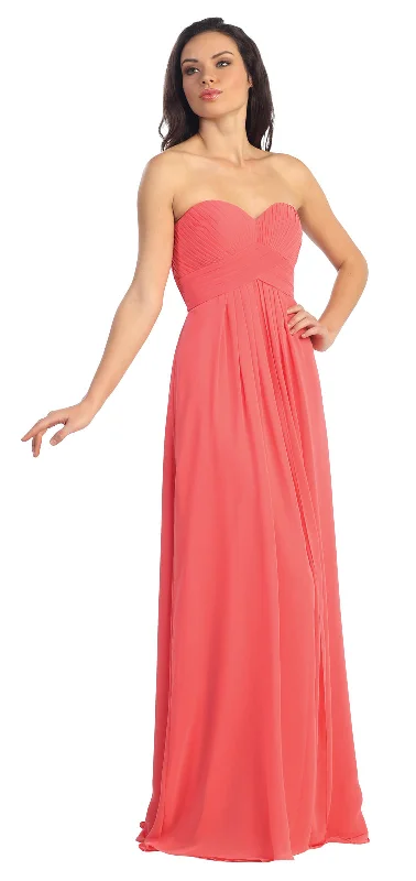 Get More for Less!Strapless Bridesmaid Long Formal Dress