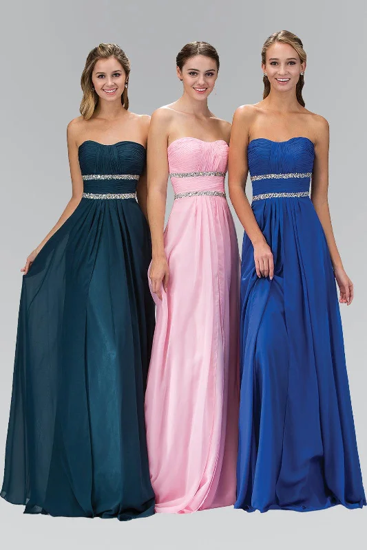 Buy More, Pay Less!Strapless Long Prom Chiffon Dress Formal