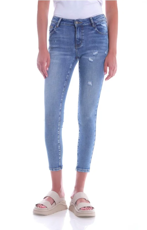 Score Big Savings Today!Ariella Mid Rise Distressed Skinny Jean In Light Wash