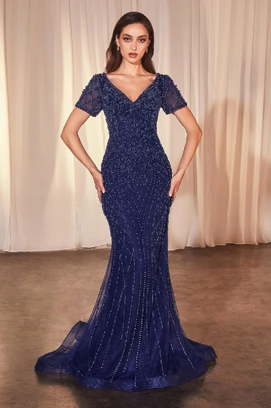 Exclusive Offers You’ll Love!Cinderella Divine CC4019 Long Beaded Fitted Formal Dress