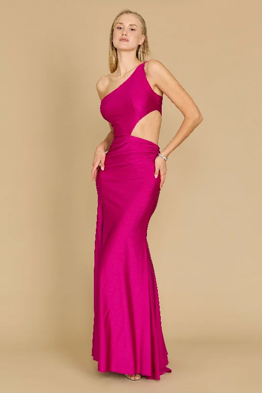 Today Only – Don’t Miss It!Side Cut Out Sexy Prom Formal Dress Magenta