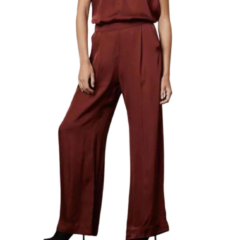 Buy More, Pay Less!Livi Satin Wide Leg Pant In Ruby