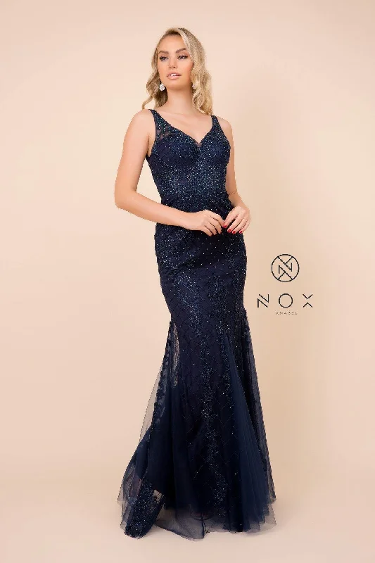 Time to Snag a Bargain!Long Formal Sleeveless Mermaid Prom Dress Navy