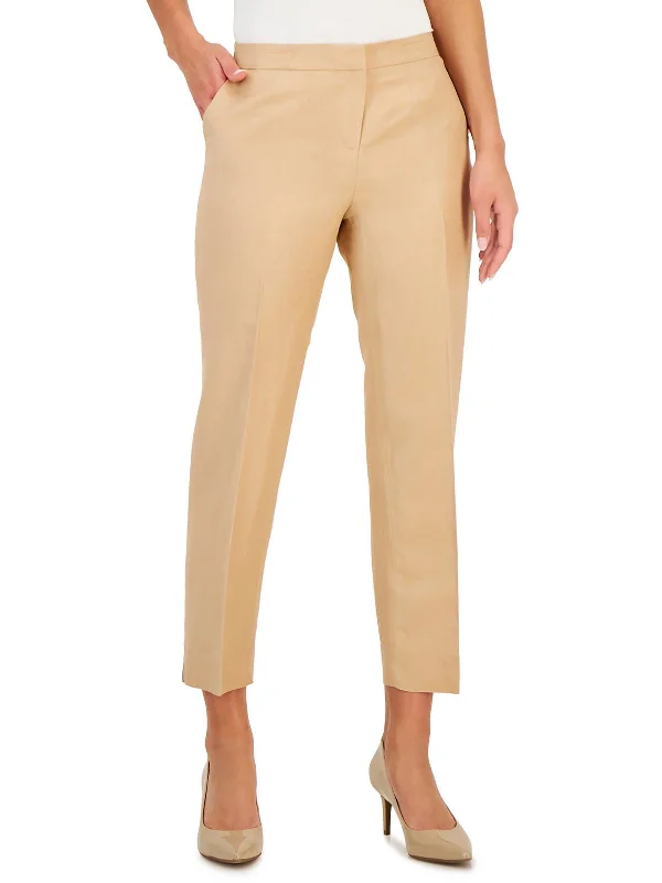 Your Best Deals Are Here!Petites Womens High Rise Solid Straight Leg Pants