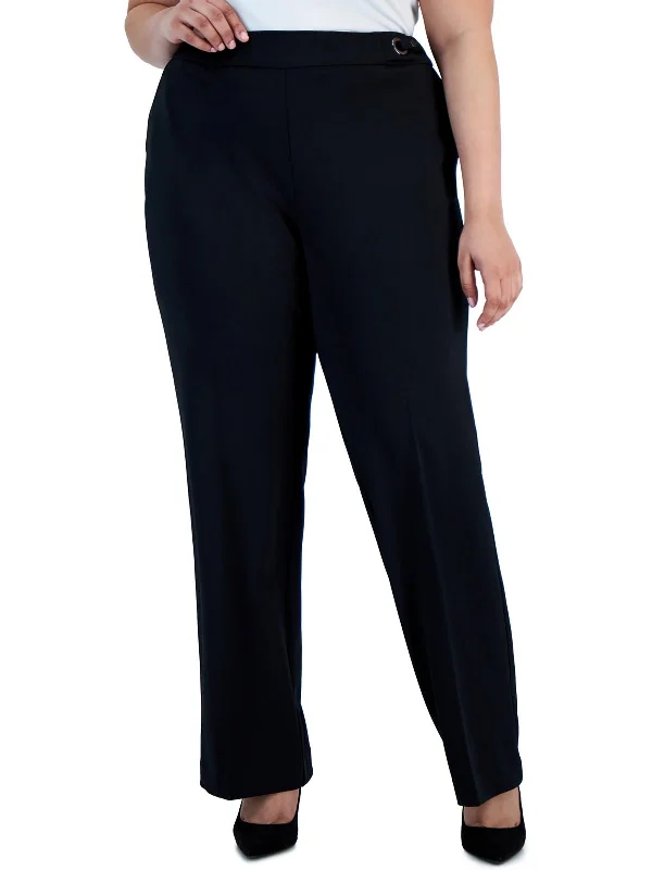 Shop More, Spend Less!Plus Womens High Rise Stretch Straight Leg Pants