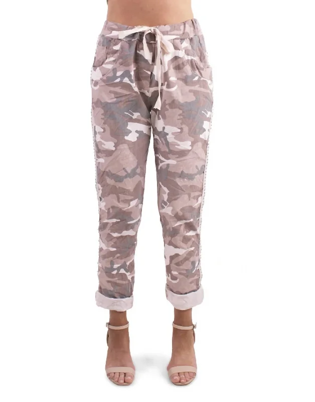 Shop More, Spend Less!Stretch Camo Pants In Pale Pink